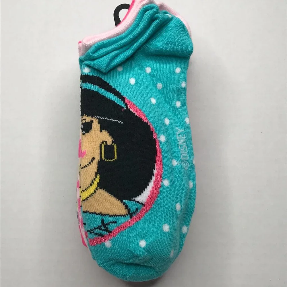 6 Pair Girl's Disney Princess No Show Socks Size 4-10 New